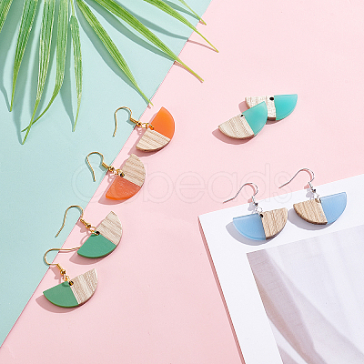 DIY Dangle Half Round Earring Making Kits DIY-OC0006-04-1
