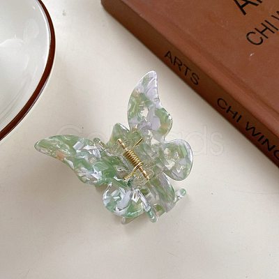 Cellulose Acetate(Resin) Butterfly Hair Claw Clip OHAR-PW0003-007H-1