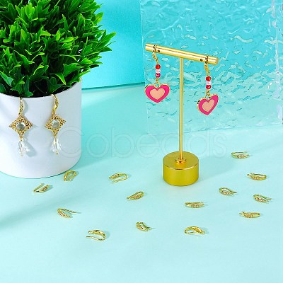 10 Pairs Brass Micro Pave Clear Cubic Zirconia Earring Hooks ZIRC-SZ0005-19B-1