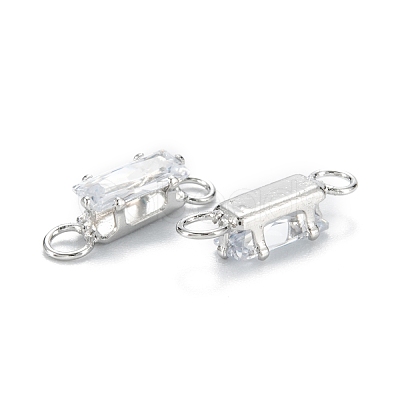 Brass Clear Cubic Zirconia Links Connectors ZIRC-G170-16P-1
