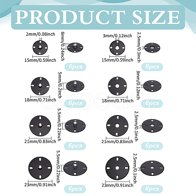 24 Pairs 4 Styles Zinc Alloy Snap Buttons FIND-FG0004-96EB-1