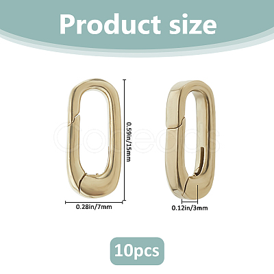 10Pcs Brass Spring Gate Rings KK-FH0008-17B-1