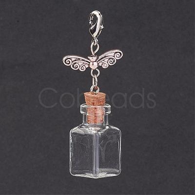 Mixed Shape Glass Bottle Big Pendants HJEW-JM00261-1