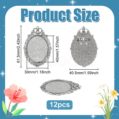 12Pcs Alloy Brooch Findings FIND-PH0027-62A-1