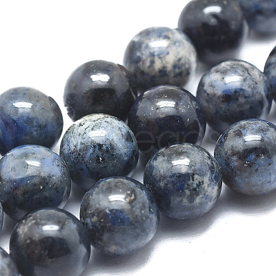 Natural Dumortierite Quartz Bead Strands G-I224-03-8mm-1