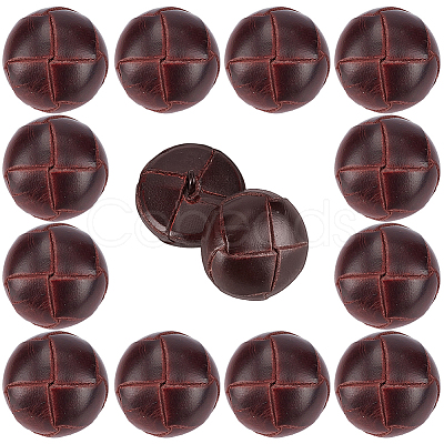 12Pcs 1-Hole Cowhide Shank Buttons BUTT-CL0001-06A-1