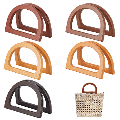 10Pcs 5 Colors Wood Bag Handles FIND-PH0010-72-1