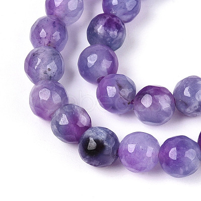 Dyed Natural White Jade Beads Strands X-G-T139-6mm-60-14-1