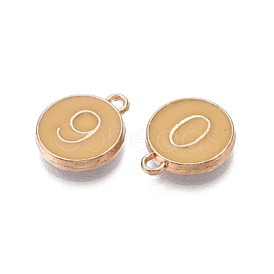 Light Gold Plated Alloy Enamel Charms ENAM-T010-07G-1