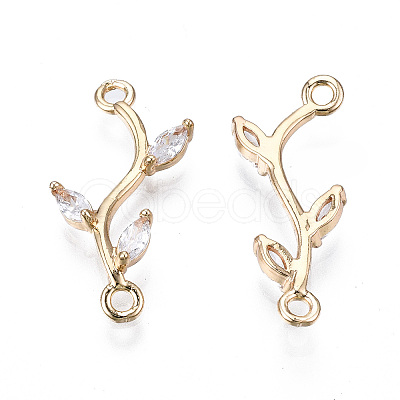 Brass Micro Pave Cubic Zirconia Links Connectors LS-X-KK-S359-156A-RS-1