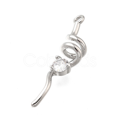 Brass with Cubic Zirconia Pendants KK-Q048-02P-1