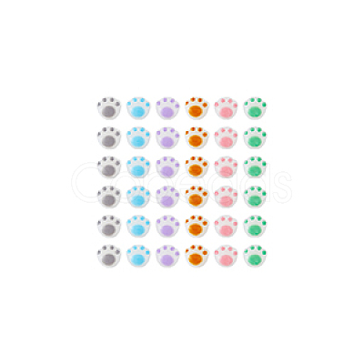 60Pcs 6 Colors Opaque Acrylic Beads SACR-DC0001-05-1