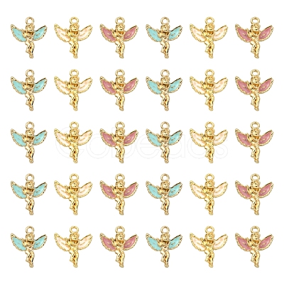 30Pcs 3 Colors Alloy Enamel Pendants ENAM-CJ0002-57-1