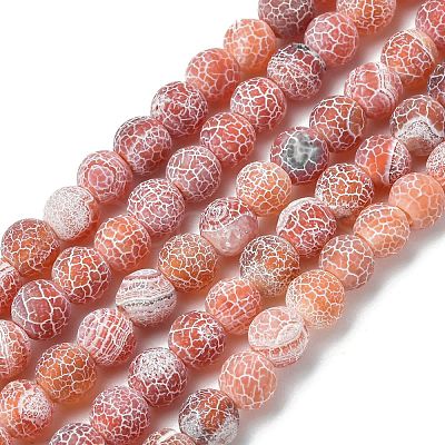 Natural Weathered Agate Beads Strands G-L534-08-6mm-1