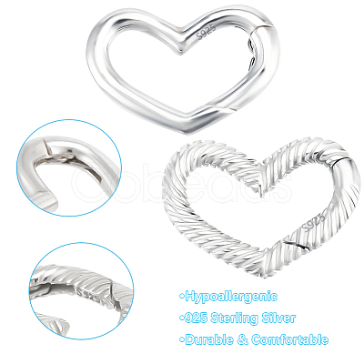 2Pc 925 Sterling Silver Spring Gate Rings STER-BBC0008-97-1