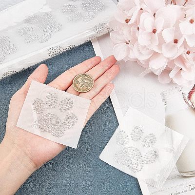 Glitter Hotfix Rhinestone Iron on Patches(Hot Melt Adhesive On The Back) LS-DIY-WH0176-33-1