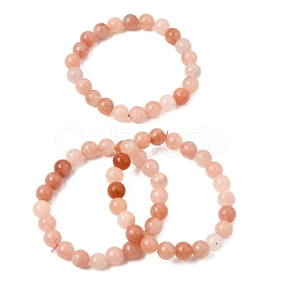 8.5MM Natural Dyed & Heated Chalcedony Round Beaded Stretch Bracelets for Women GG-CBA3F02-14A-02-1