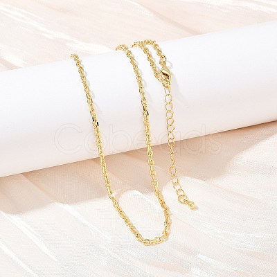 2.5MM Brass Cable Chain Necklaces NJEW-L356-04G-1
