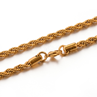 304 Stainless Steel Rope Chain Necklaces STAS-M174-013G-1