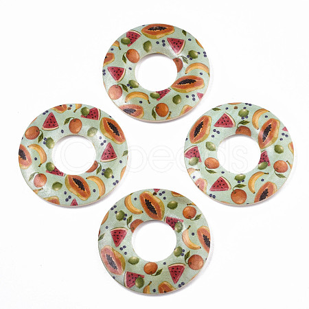 Fruit Seris Printed Wood Pendants X-WOOD-S045-105E-1