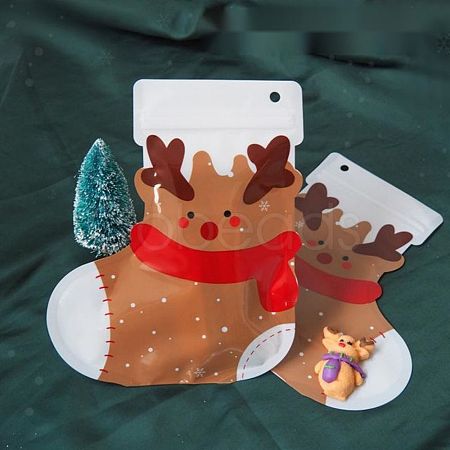 Christmas Theme Boots Plastic Gift Bags ABAG-G008-01B-1