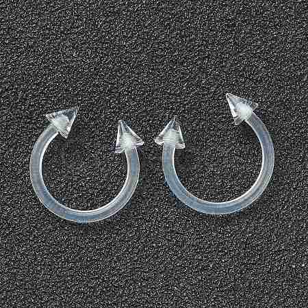 Acrylic Circular/Horseshoe Barbell with Double Pointed End X1-AJEW-P084-03-1