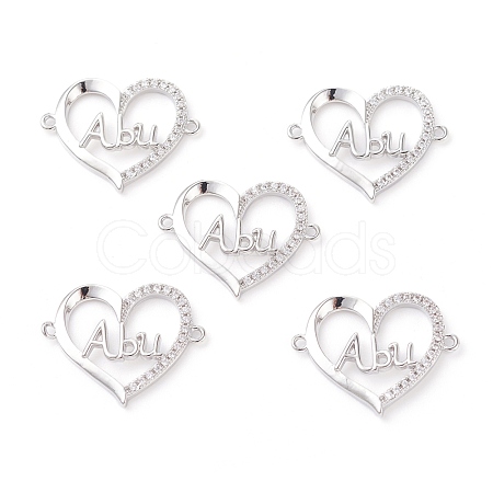 Brass Micro Pave Clear Cubic Zirconia Links ZIRC-J039-11P-1