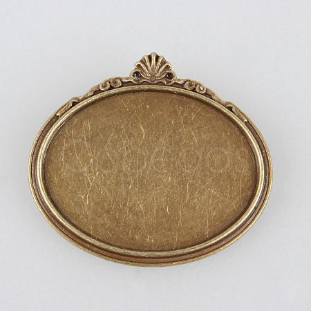 Vintage Alloy Brooch Cabochon Bezel Settings X-PALLOY-N0085-08AB-NF-1