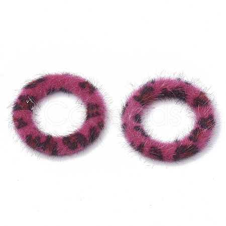 Faux Mink Fur Covered Linking Rings WOVE-N009-02F-1