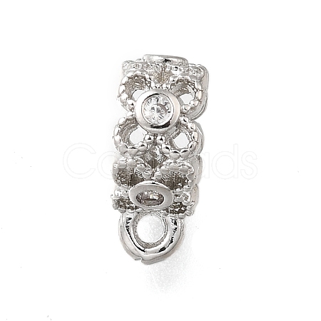 Brass with Cubic Zirconia Tube Bails KK-Q048-01P-1