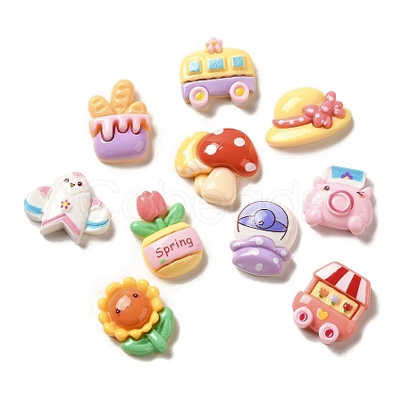 Opaque Cute Resin Decoden Cabochons RESI-B023-09-1