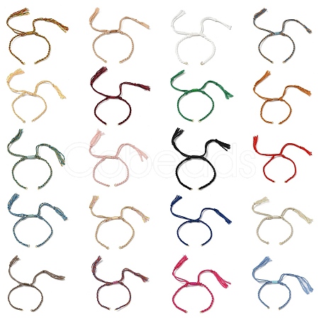 Braided Cotton Cord Bracelet Making MAK-L043-02G-1