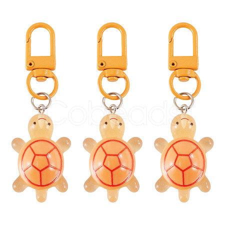 3Pcs Resin Tortoise Pendant Decorations HJEW-TA0001-39C-1