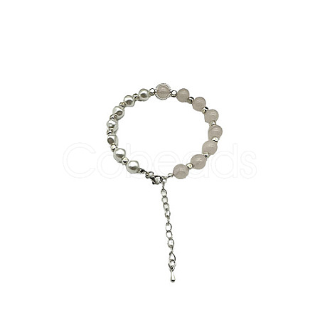 Natural Rose Quartz Round Beaded Bracelet NC1314-09-1