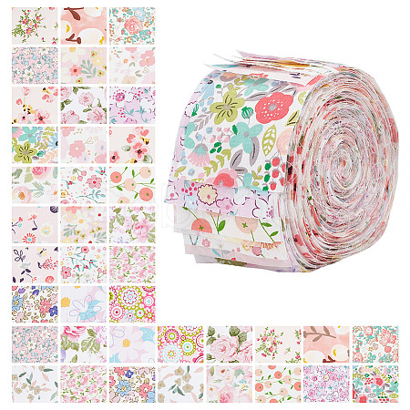 Flower Pattern Cotton Fabrics DIY-WH0588-11A-1