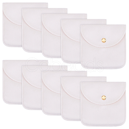 10Pcs Velvet Jewelry Storage Bags with Snap Button ABAG-HY0001-17C-1