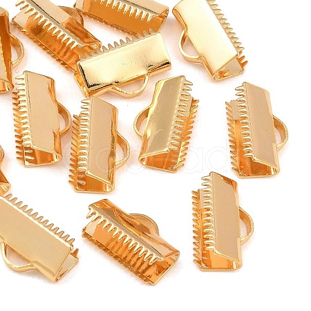 SHEGRACE Brass Ribbon Crimp Ends XGR0061G-60G-1