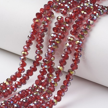 Electroplate Transparent Glass Beads Strands EGLA-A034-T4mm-S03-1