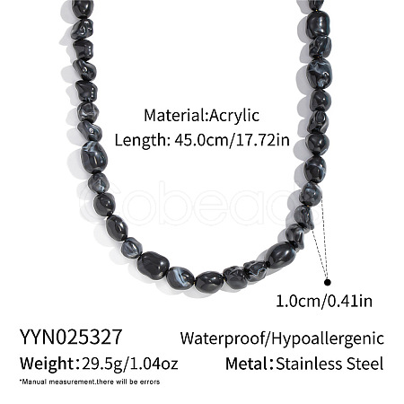 Vintage Beaded Necklace and Bracelet Set Stainless Steel Jewelry for Women BF0589-1-1