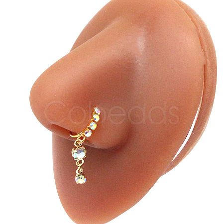 316L Surgical Stainless Steel Cubic Zirconia Dangle Hoop Nose Ring with Charms WG2DADE-39-1