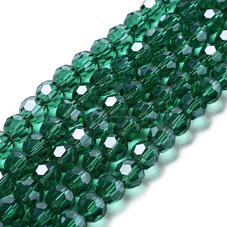 Electroplate Transparent Glass Beads Strands EGLA-A035-T8mm-A18-1