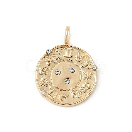 Brass Micro Pave Cubic Zirconia Pendants KK-Z107-01G-02-1