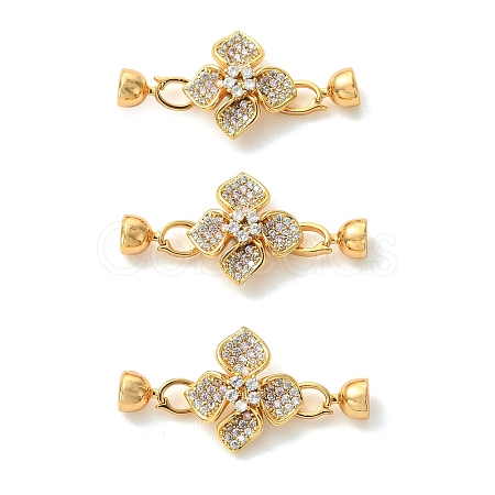 SHEGRACE Brass Micro Pave Clear Cubic Zirconi Fold Over Clasps XGRQ6B151-888G-1