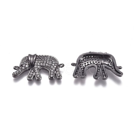 Brass Micro Pave Cubic Zirconia Links connectors ZIRC-K081-49B-1