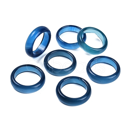 Dyed & Heated Natural Agate Finger Rings for Women RJEW-Z075-02B-1