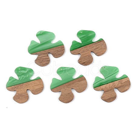 Opaque Resin & Walnut Wood Pendants RESI-S389-052A-C03-1
