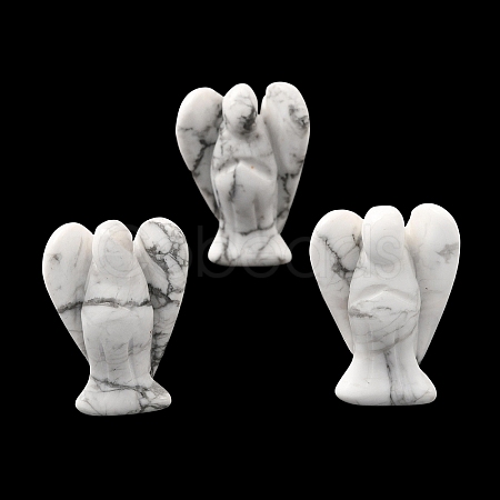 Natural Howlite Angel Figurine DJEW-N006-01A-12-1