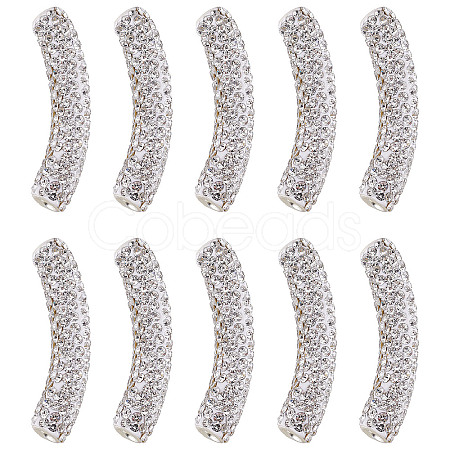 10Pcs Brass Middle East Rhinestone Beads RB-SC0001-08-1