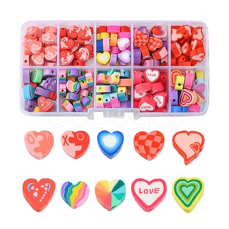 200Pcs 10 Styles Handmade Polymer Clay Beads CLAY-FS0001-29-1