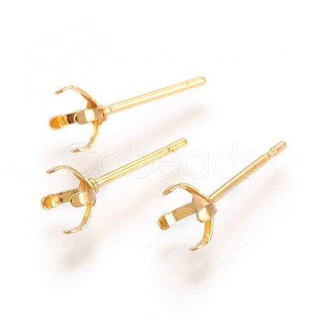 304 Stainless Steel Stud Earring Findings X-STAS-L219-03A-G-1